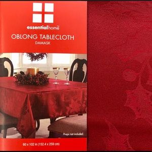 🎄NEW🎄Essential Home Damask Burgundy Tablecloth